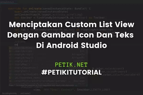 Membuat Custom List View Icon & Text Di Android Studio
