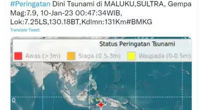 Gempa M 7,5 Guncang Maluku, BNPB Himbau Pemda Dan Warga Waspada Potensi Gempa Susulan